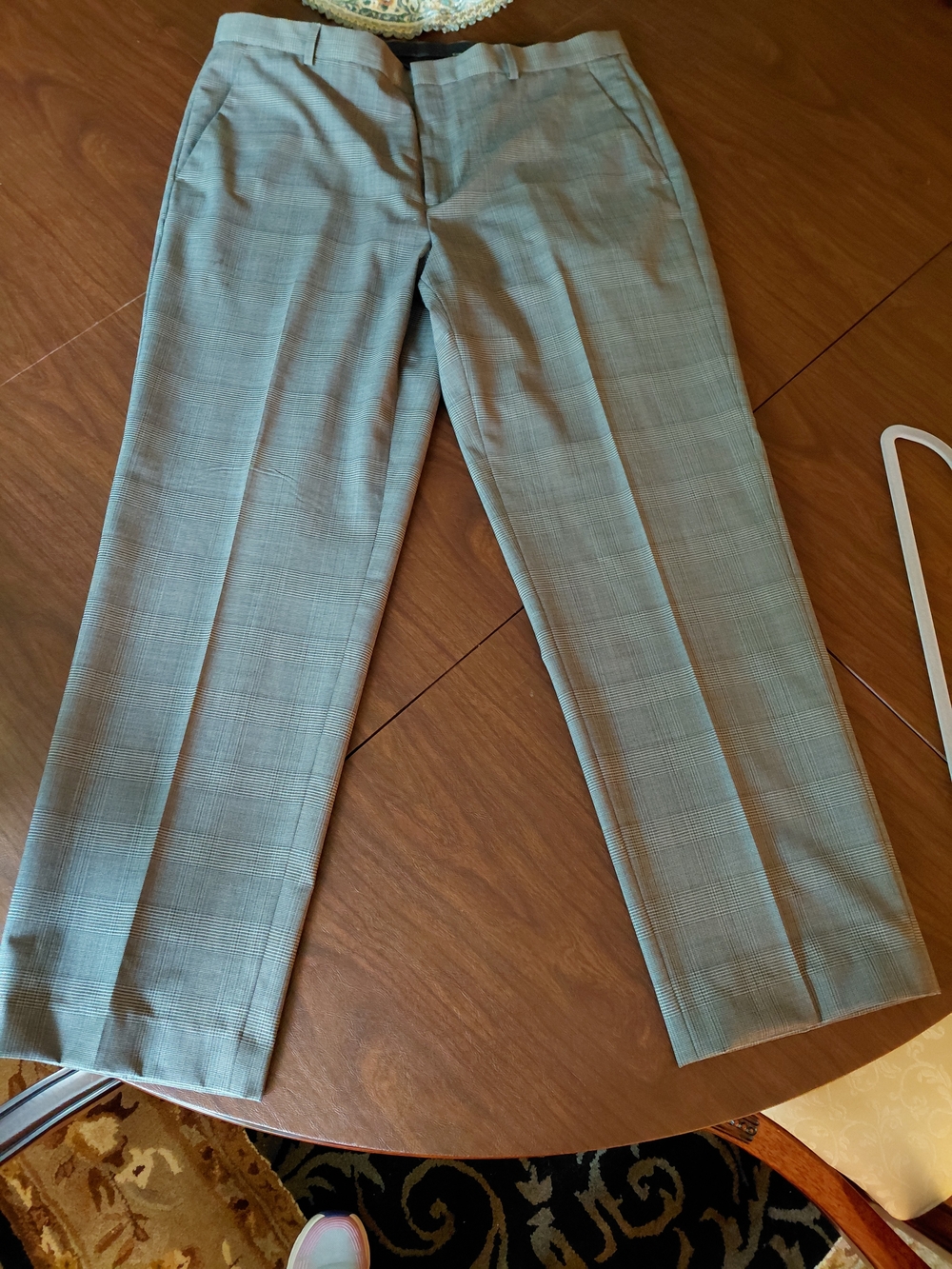 Calvin Klein Light Gray Plaid Dress Pants